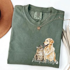 Custom Dog Face Comfort Tee Personalized Pet Portrait T-