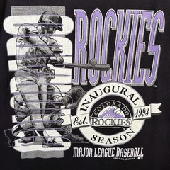 Vintage Colorado Rockies Shirt Mens Large Black 90s Baseball MLB Sports 1992 USA