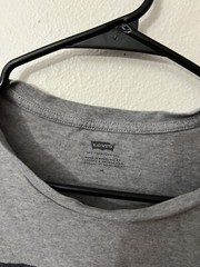 Levis Shirt Adult Medium Gray Big Logo Crew Neck Tee Men Solid