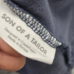 Son of a Tailor T Shirt XL Blue Rolled Sleeves 100% Supima Cotton