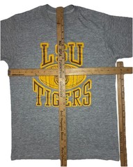 Vintage 70s 80s LSU Tigers Football Tee T Shirt Small Single Stitch Gym Work Out