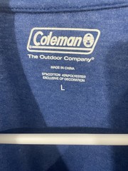 Coleman Outdoors TShirt Size L Blue Long Sleeve Cotton Poly Blend Preowned Good