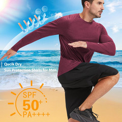 7 Pack Long Sleeve Shirts for Men UPF 50+ UV Sun Protection Quick Dry Moisture W