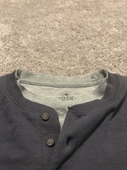 RedHead Men’s Long Sleeve Henley Shirt | Charcoal Gray Tagless XL Double Neck