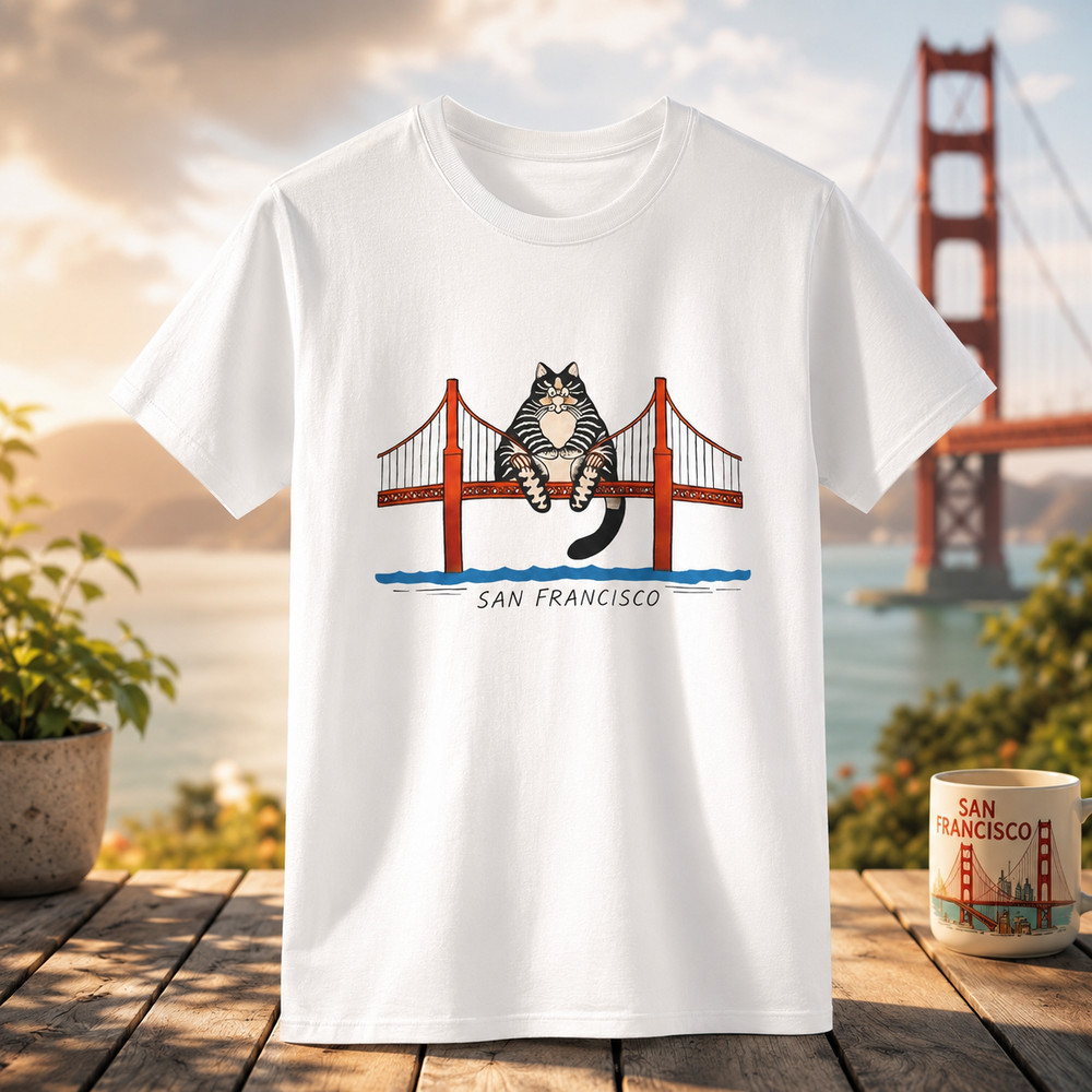 San Francisco Cat Golden Gate Bridge Shirt