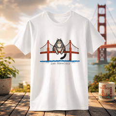 San Francisco Cat Golden Gate Bridge Shirt