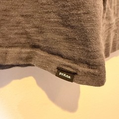 PrAna Mens Standard Fit Henley Organic Cotton Blend Gray Classic Sustainable LG