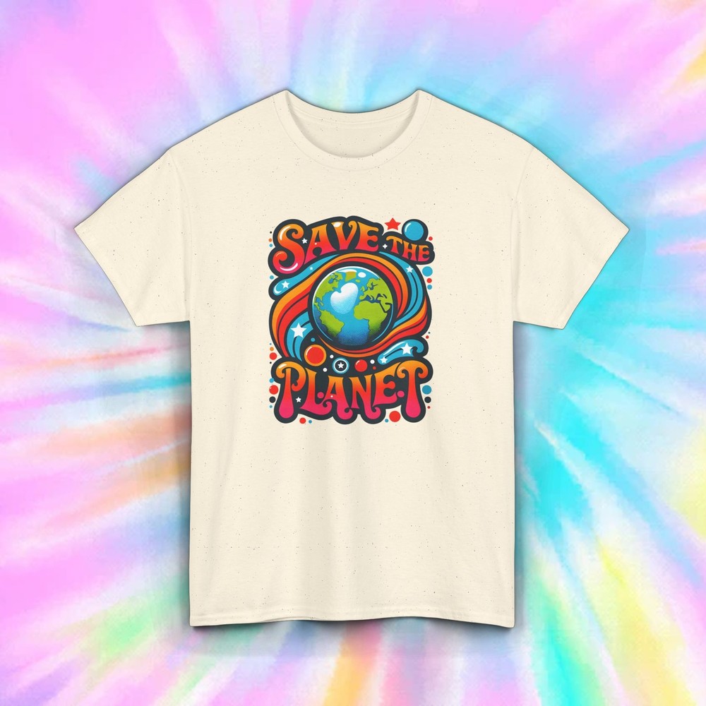 Save the Planet T-Shirt S-5XL Retro Environmental Earth Day Climate Change Tee