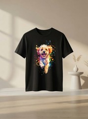 Cavapoo Lover Colorful Splash Art Cavapoo Dog Lover Graphic Tee Gift