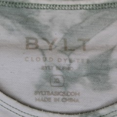 BYLT Shirt Mens XL Green White Cloud Dye Tee Short Sleeve Stretch Casual Soft