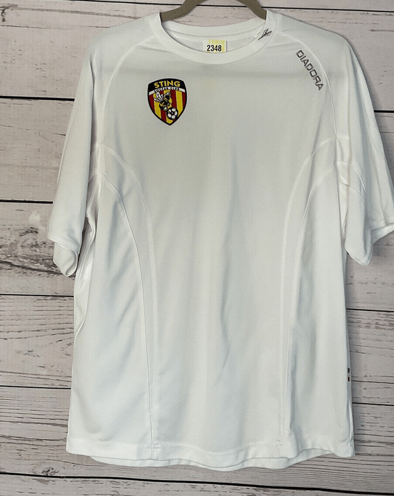Diadora 10 Jersey Medium M Mens Sting Italy T-Shirt White Soccer Club Menscore