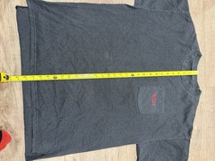 Vintage 90s Marlboro Unlimited Gray Striped Embroidered Pocket T Shirt See Pics