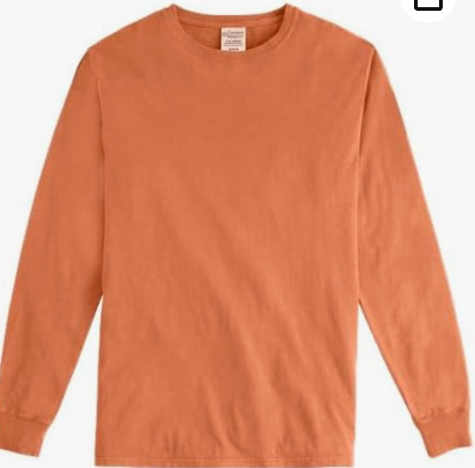 Below WHOLESALE Blank 36 Medium HANES ComfortWash Horizon Orange Bulk Lot