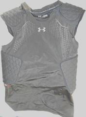 Under Armour Shirt Mens Medium Black Compression Fitted Sleeveless Hex HeatGear
