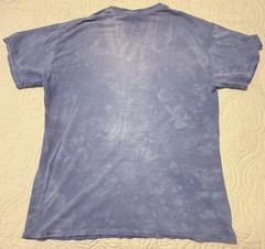 Native American Wolf Vintage Men’s Shirt Back To Earth Tie Dye Blue1990s *READ