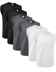 6Pack Mens Quick Dry Muscle Tank Top Gym Workout Sleeveless Shirt Gym Running