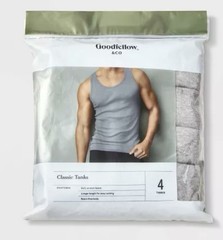 Men’s Tank Top – Goodfellow & Co Heathered Gray Size S 34/36 4 Pack Seam-free