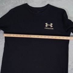 Under Armour Freedom USA Flag T-Shirt Mens S Camo Logo Short Sleeve Shirt Black