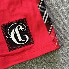 Coogi Shirt Men XXXL Red Plaid Patch Embroidered Vintage Y2K T-shirt Baggy 90’s