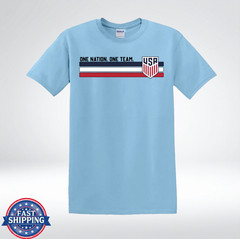 One Nation One Team USA Soccer Fan Patriotic T-Shirt