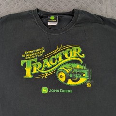 John Deere T Shirt Everything is Negotiable Except My Tractor Black Men XL