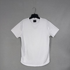 Cuts T-Shirt Mens Medium White Curved Hem PYCA Pro Minimalist Athleisure