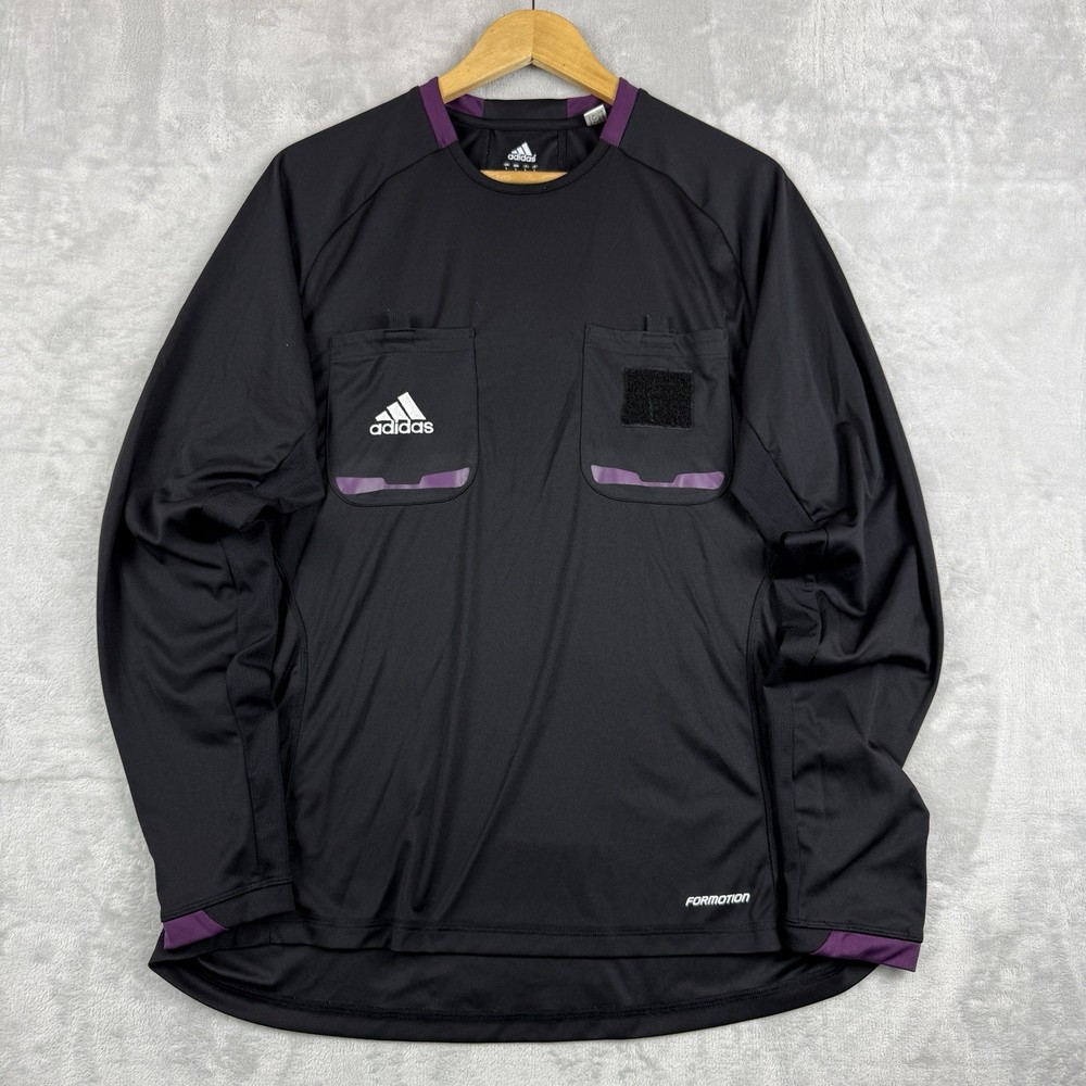 Adidas Climacool Formation Referee Jersey Long Sleeve Black Purple Men L Soccer