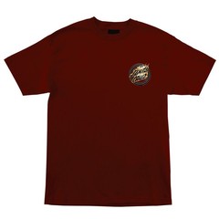 Santa Cruz HOLO FLAME DOT LOGO Skateboard T Shirt BURGUNDY