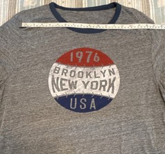 Men’s Gray Crew Neck Short Sleeve Graphic T-Shirt 1976 Brooklyn New York USA