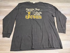 Vintage 90s Exercise Your Faith Walk With Jesus Long Sleeve Shirt 2XL Christian