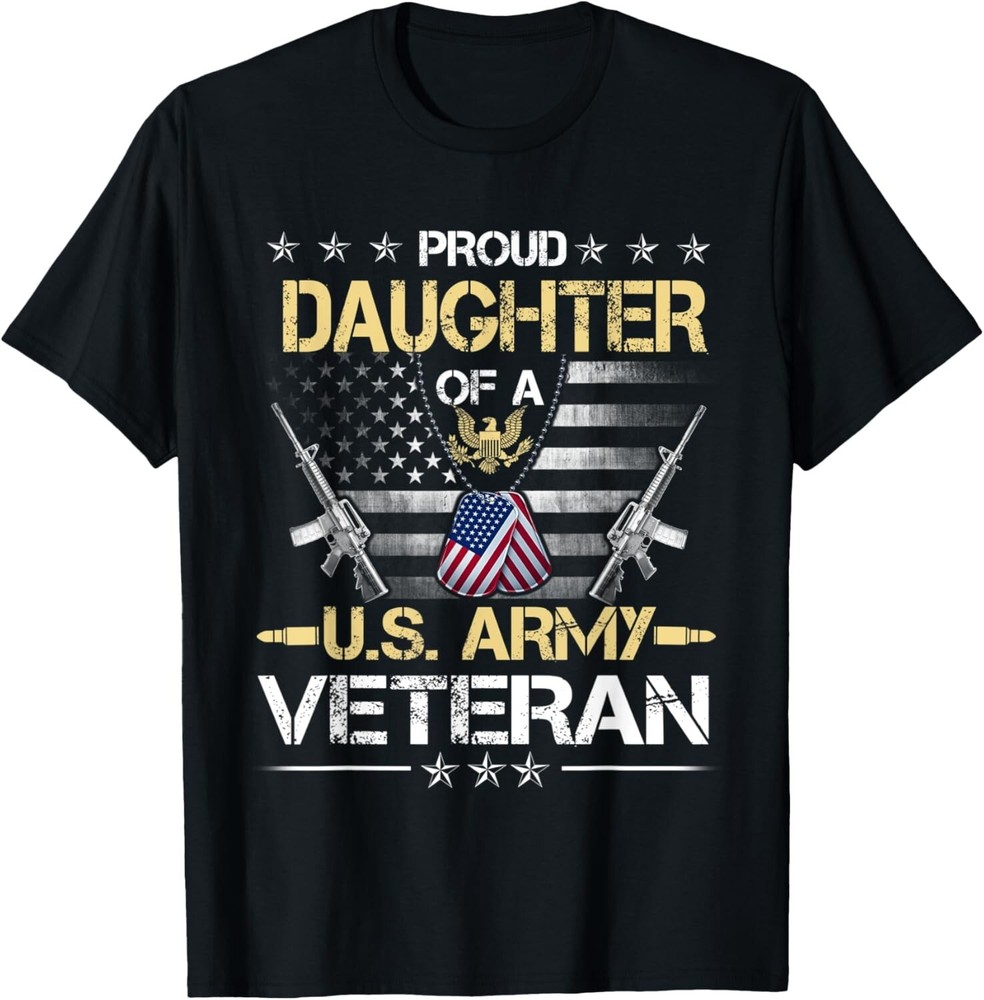 Proud Daughter Of A U_S_ Army Veteran Flag _ Veterans Day Gift Unisex T-Shirt