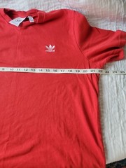 Adidas T Shirt Red Cotton Solid With Logo Mens Size Large