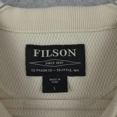 Filson Shirt Mens Large Waffle Knit Thermal Crew Neck Long Sleeve Sand