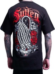 Sullen Men’s Loyal Till Death Standard T-shirt Praying Skeleton Hands Tattoo Tee
