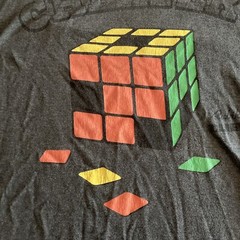 Rubiks Cube Once A Cheater Always A Cheater Gray T-shirt Sz L Large