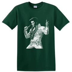 Elvis Presley King of Rock and Roll T Shirt Silhouette Portrait Music Tee