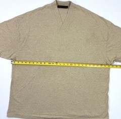 Fear Of God Essentials Mens T-Shirt V-Neck Sz Medium Oversize Gold Heather Tee