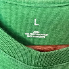 Apple T-Shirt Large Tech Promo Green Short Sleeve Recycled Cotton Logo Tee