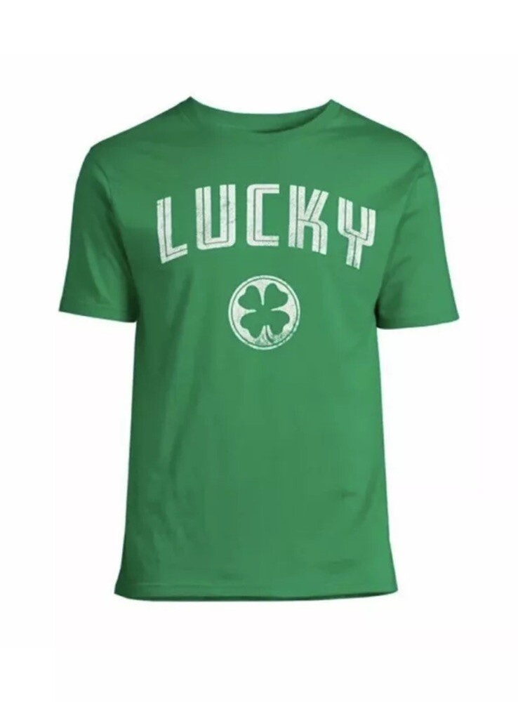 Way To Celebrate St. Patricks Day Men’s Lucky Graphic Tee Green Small (34-36)
