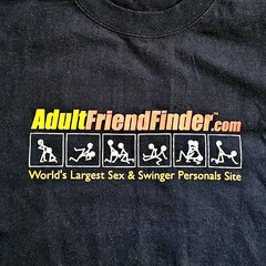 Adult Friend Finder AFF Swinger Sex Hookup Online Dating Promo T-Shirt XL