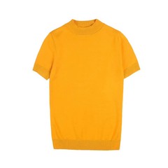 High Quality Men Half Turtleneck Knitted T Shirts Mens Autumn Short Sleeve Slim