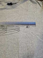 Vtg 90s Starter Logo Print Long Sleeve T Shirt Double Sided Gray Mens Size Large