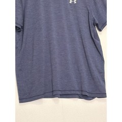 Under Armour HeatGear Mens V-Neck T-Shirt Navy Blue Heather Loose Fit Large