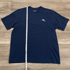 Tommy Bahama Relax Mens XL Spin Class Graphic T-Shirt Navy Blue Cotton Marlin