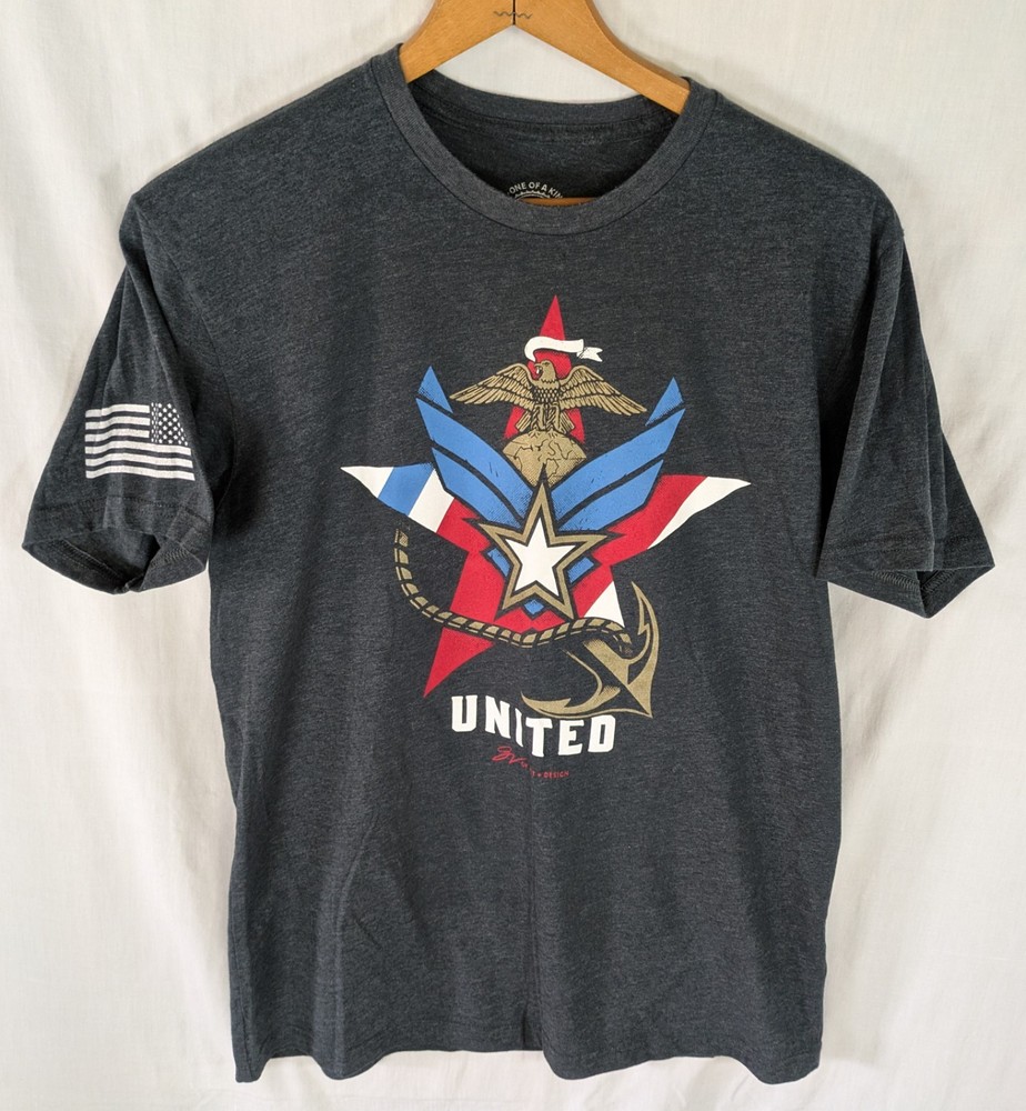 GV Art and Design MILITARY UNITED Graphic TShirt Sz L Navy Color All 5 Branches