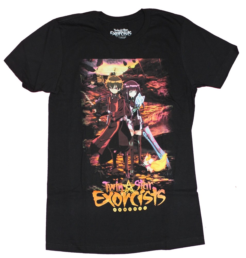 Twin Star Exorcist Mens T-Shirt – Full Color Image of the Twins