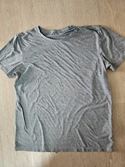 Marine Layer Mens Large Shirt Grey Slub Knit Crew Neck Short Sleeve Lightweight