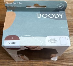 BOODY MENS CREW NECK T-SHIRT Size SM White NEW Ship From USA
