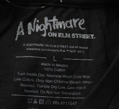 A Nightmare on Elm Street Unisex Adult’s Graphic T-Shirt EJ3 Black Large NWT