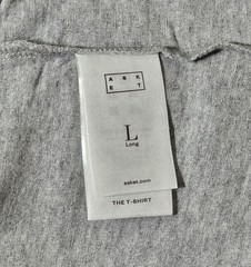 ASKET T-Shirt Gray Premium Organic Cotton Size Large Long Basic Crewneck